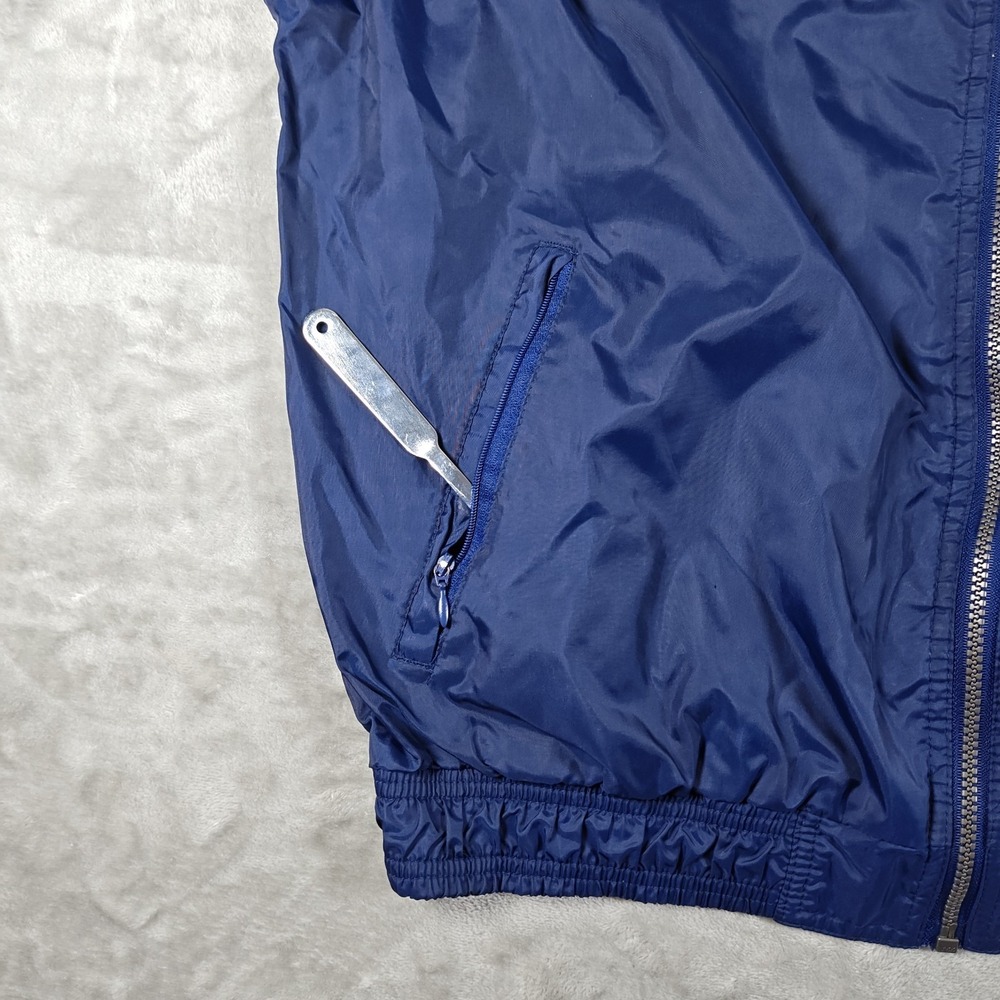 Vintage Adidas Windbreaker Mens Large Blue White Striped Track Jacket Skater Y2K - Picture 4 of 9